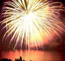 Fire works at festivals - Lake Zürich region