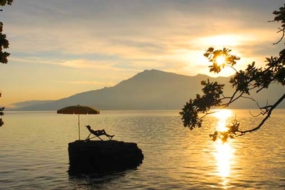 Summer sunset Lake Lucerne Region