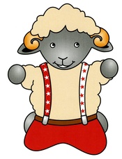 Malvorlage Wolli kniend