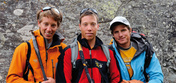Les frères Simon et Samuel Anthamatten avec leur ami Michi Lerjen