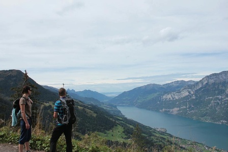 Blick auf den Walensee auf dem Weg von der Vorspeise zum Hauptgang der Tannenboden-Tour