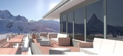 Vue de la terrasse lounge dans une atmosphère chaleureuse
