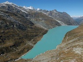 Hiking loop around Mattmark lake Saas-Fee