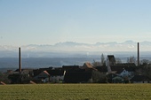Lohn mit wunderschöner Aussicht auf die Alpen