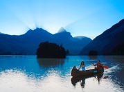 Morgenstimmung auf dem Lauerzersee mit Insel Schwanau 