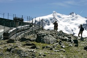 Gornergrat Bahn vor dem Monte Rosa Massiv