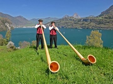 Alphornbläser auf dem Rütli
