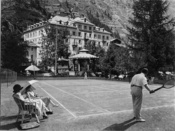 Terrain de tennis Monte Rosa Zermatterhof dans les années 30