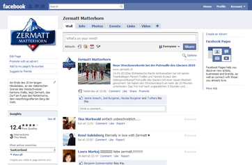 Die interaktive Facebook Seite von Zermatt - Matterhorn