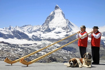 Alphornbläser auf dem Gornergrat