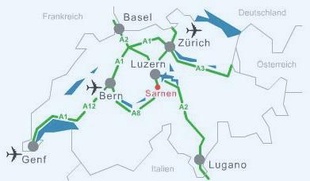 Karte Anreise Sarnen